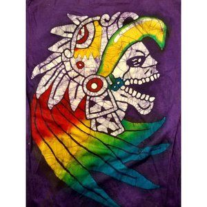 Aztec Mayan Skull Warrior T-shirt 100% Cotton